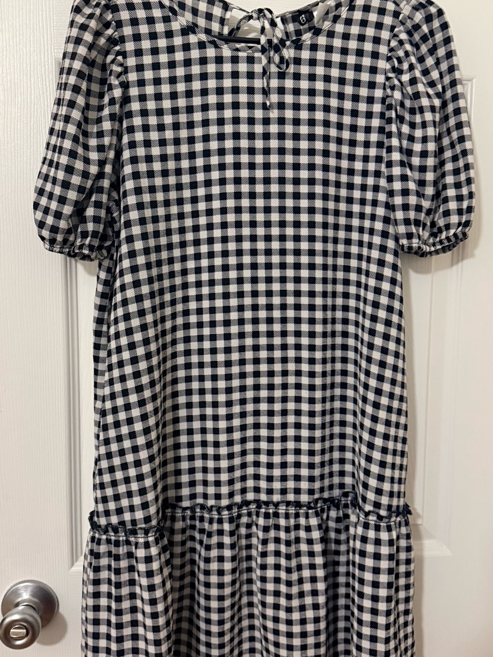 H&M Black and White Gingham Midi Dress